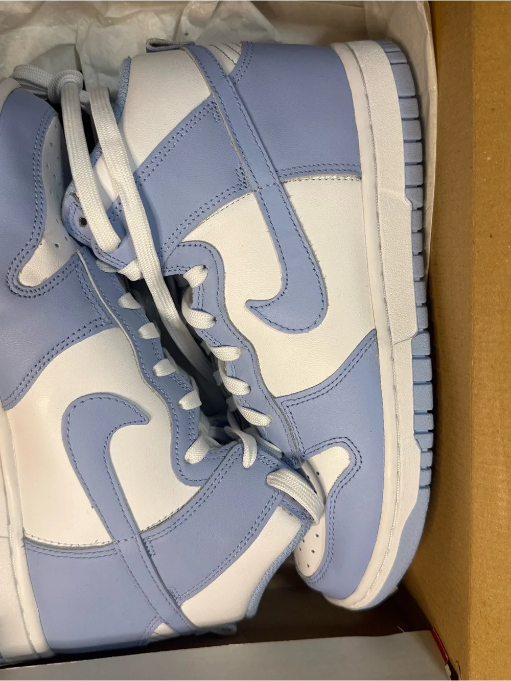 Nike Women’s High Top Sneakers — White and Light Blue